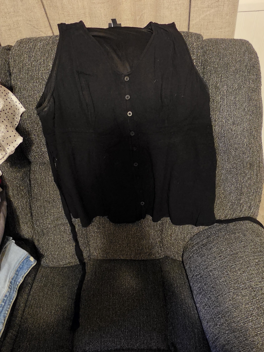 torrid Black Button-Front Sleeveless Tank
